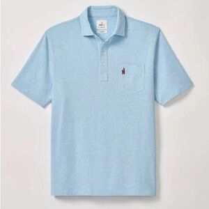 Original 4-Button Polo Johnnie-O Heathered Cloud Blue Polo Shirt XL NWT